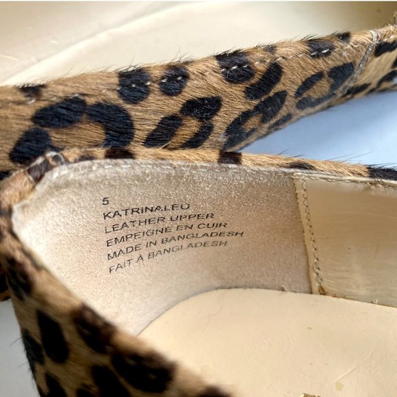 Leopard Print Mohair Pointed Toe High Heels, Pumps - Picture 3 of 7